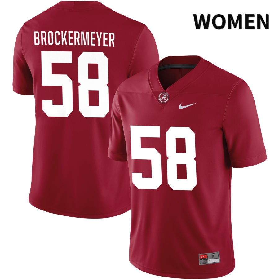 Alabama Crimson Tide Women's James Brockermeyer #58 NIL Crimson 2022 NCAA Authentic Stitched College Football Jersey VY16K75MU